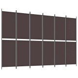 Cumpara ieftin Paravan de camera cu 6 panouri, maro, 300x200 cm, textil