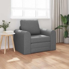 vidaXL Sofa extensibil 2-&icirc;n-1 gri &icirc;nchis 98x71x83 cm țesătură