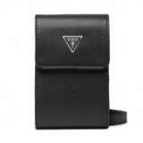 Guess, Guess, Piele sintetică, Suport de ecuson, Geantă textilă crossbody, Negru, HMCERT, 11 x 17 x 4 cm, Pentru femei