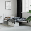 VidaXL Cadru de pat metalic cu tăblie, alb, 75x190 cm