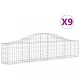 Cumpara ieftin Cosuri gabion arcuite 9 buc, 200x30x40/60 cm, fier galvanizat