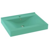 Cumpara ieftin Chiuveta baie lux, orificiu robinet verde mat 60x46 cm ceramica