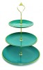 Platou Prajituri 3 Niveluri, Deserturi, Fructe, Alb, 33cm, Plastic/Metal