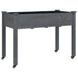 Cumpara ieftin Jardiniera pe roti cu captuseala 118x59x80cm lemn masiv de brad