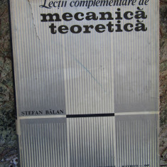LECTII COMPLEMENTARE DE MECANICA TEORETICA-STEFAN BALAN