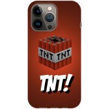 Husa compatibila cu Apple iPhone 14 Plus model TNT Minecraft, Silicon, TPU, Viceversa, Transparent, Carcasa