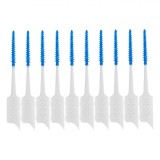 Periuțe Interdentare, Unică Folosință, V&acirc;rf Flexibil, Set 20 Bucăți, Silicon Moale, Alb/Albastru, Oem