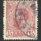EROARE ROMANIA 1898, CAROL I, 15 BANI ROSU, SPIC DE GRAU -- OU ROSU IN BARBA