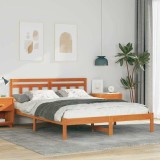 Cumpara ieftin Cadru de pat cu headboard Maro Lemn de brad