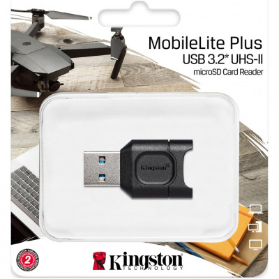 Cititor de carduri Kingston MobileLite Plus UHS-II, USB 3.2, SD/SDHC/SDXC, microSD foto