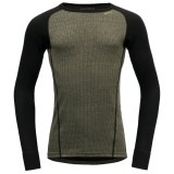 Bluză Corp Bărbați Devold Duo Active Merino 205 Lichen/Caviar M, Strat Bază Termic, L&acirc;nă Merino, Respirabilă