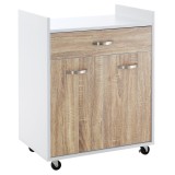 HOMCOM Cărucior Bucătărie Compact cu Dulap și Sertar, Mobilier Multifuncțional, 60x40x77cm, Design Modern | Aosom Romania