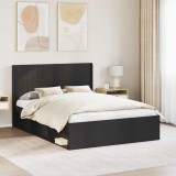 vidaXL Tăblie cap Negru Lemn prelucrat 889596