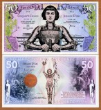 !!! FRANTA - FANTASY NOTE - 50 FRANCI 2019 , IOANA D&#039;ARC - UNC