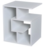 HOMCOM tavolino soggiorno tavolino salotto effetto cemento tavolino soggiorni effetto cemento tavolino legno effetto cemento Bianco 45x 40x 55 cm