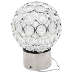 Lampa solara de gradina, cu 8 lumini colorate, cu suport de agatare, comutator ON/OFF, aspect de cristal, rezistenta la apa, alb