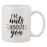 Cana alba personalizata &#039;I&#039;m nuts about you&#039;, INOVATIX&reg;. 330ml, Oem