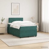 Cumpara ieftin Pat boxspring cu saltea Verde inchis 120 x 200 cm Catifea