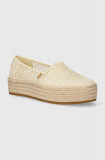 Toms espadrile Valencia culoarea bej, cu platforma, 10020691