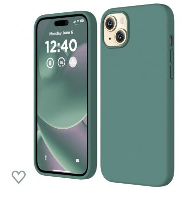 Husa silicon antisoc cu microfibra interior pentru Iphone 15 Plus Verde Smarald foto