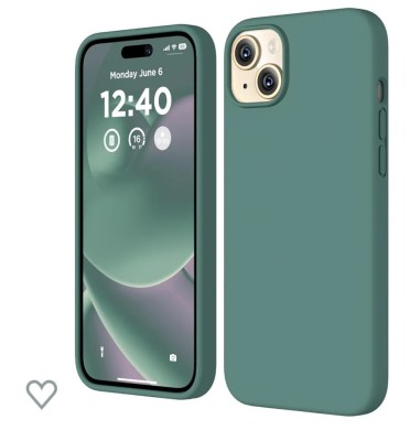 Husa silicon antisoc cu microfibra interior pentru Iphone 15 Plus Verde Smarald foto