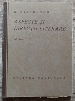 Aspecte si directii literare - N. Davidescu// vol. 2, 1924 foto
