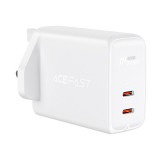 &Icirc;ncărcător De Perete Acefast (priză UK) 2x USB Tip C 40W, PPS, PD, QC 3.0, AFC, FCP Alb (A12 Alb) A12 WHITE