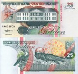 Suriname 25 Gulden 1998 UNC Bancnota Necirculata America de Sud