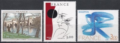 Franta 1977 - Artă franceză, 3 Serii, MNH foto