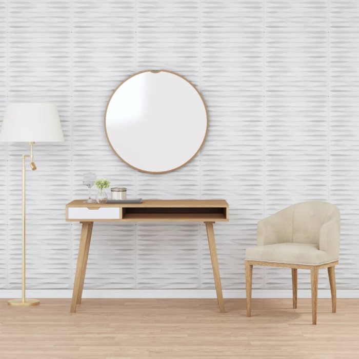 vidaXL Panouri de perete 12 buc. alb 50x50 cm EPS 3 m&sup2; piatră