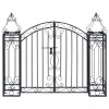 vidaXL Poartă Grădină Fier Forjat 122x20.5x100cm Negru Ornamentală Gard Porți Accesorii