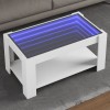 VidaXL Măsuță de cafea cu LED, alb, 93x53x45 cm, lemn prelucrat