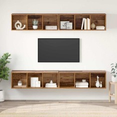 vidaXL Dulap pentru TV pe Perete 4 pcs Lemn vechi 37 x 37 x 107.5 cm