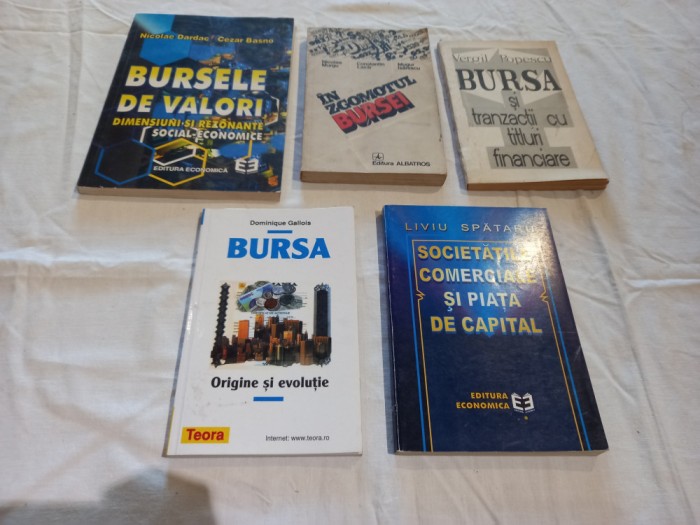 Pachet 5 carti despre BURSELE DE VALORI TITLURI FINANCIARE PIATA DE