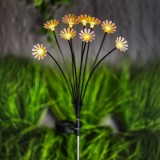 Lampa solara gradina margareta 10 LED alb cald 80 cm decor exterior IP44