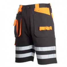 Pantaloni Lahti Pro Lucru Bumbac Cu Reflectorizant Scurti Culoare Negru Marime Xl