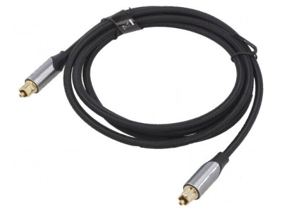 Cablu Toslink 1,5m cu mufe aurite, negru foto