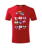 Tricou Personalizat Rosu Number Blocks pentru Copii