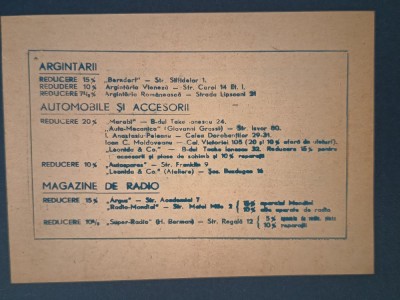 afis reclama Argintarii,Autovehicule si accesorii, anii 1930-1940 Romania foto