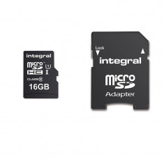 Card Integral Ultima Pro microSDHC 16GB Clasa 10 UHS-I U1 90 Mbs cu adaptor SD foto