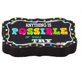 Burete pentru tabla magnetica cu mesaj motivational, Anything is Possible, Negru, Oem