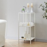 Raft, en.casa, PXSL-0172 Kumlinge, 80 x 35 x 35 cm, otel, alb, cu 3 polite depozitare, de sine statator HausGarden Leisure, [en.casa]