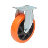 Roata fixa din PVC 125x31 mm cu placa din otel, capacitate 100 kg
