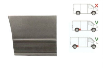 Segment reparatie aripa spate Peugeot Boxer, Citroen Jumper, Fiat Ducato 1994-2006, Partea Dreapta, Spate, in fata rotii foto