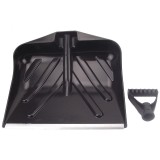Lopata plastic cu coada lemn fag 1.3 metri, cupa 43x41 cm, pentru dat zapada, lama atac aluminiu, maner terminal D