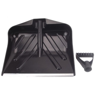 Lopata plastic cu coada lemn fag 1.3 metri, cupa 43x41 cm, pentru dat zapada, lama atac aluminiu, maner terminal D foto