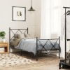 VidaXL Cadru pat metalic cu tăblii de cap/picioare, negru, 80x200 cm 376511