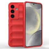 Husa antisoc pentru samsung galaxy s24 fe, margini striate, magic shield, red