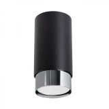 Lampă De Tavan Nero Negru/Crom Din Oțel, 1 Bec Tub Modern De Interior.