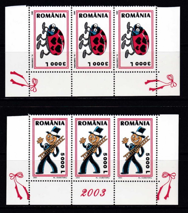 RO 2003 LP 1602 &quot; Martisor &quot;, serie in straif de 3 , MNH